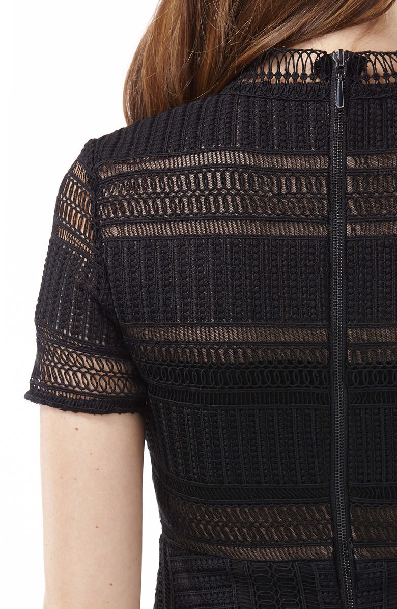 JS Collections Graphic Lace Body-Con Cocktail Dress, Alternate, color, 