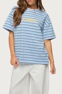 EDIKTED Chill Girl Stripe Oversize T-Shirt