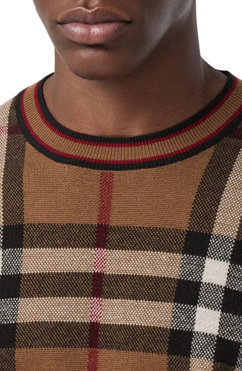Burberry Naylor Check Jacquard Merino Wool Sweater, Alternate, color,