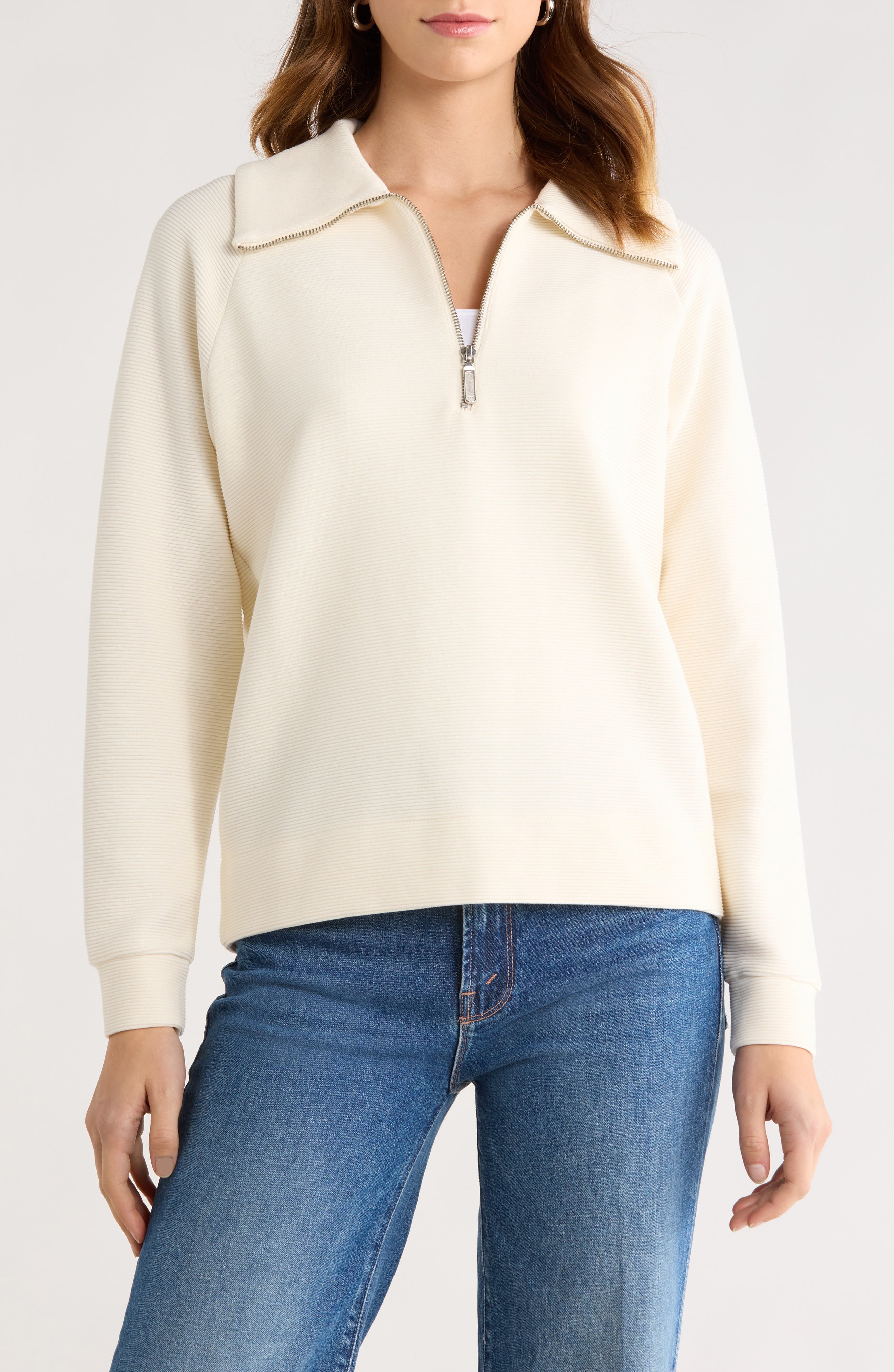 Caslon® Ottoman Half Zip Pullover
