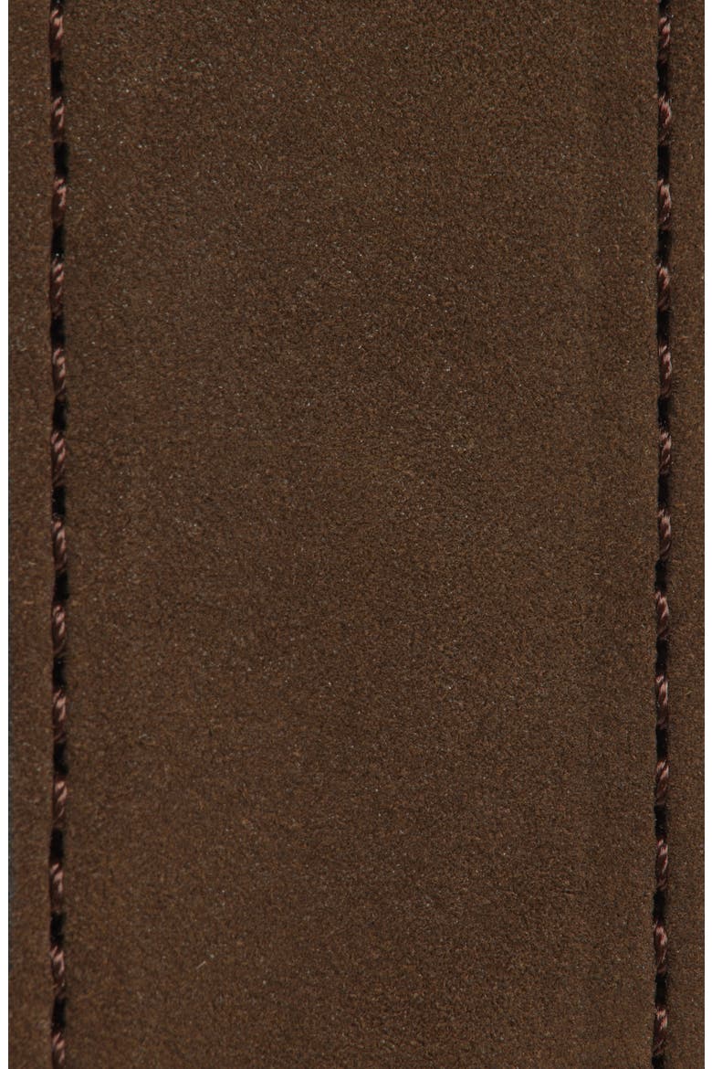 Nubuck Leather Belt, Alternate, color, DARK ROAST/ MATTE GUNMETAL