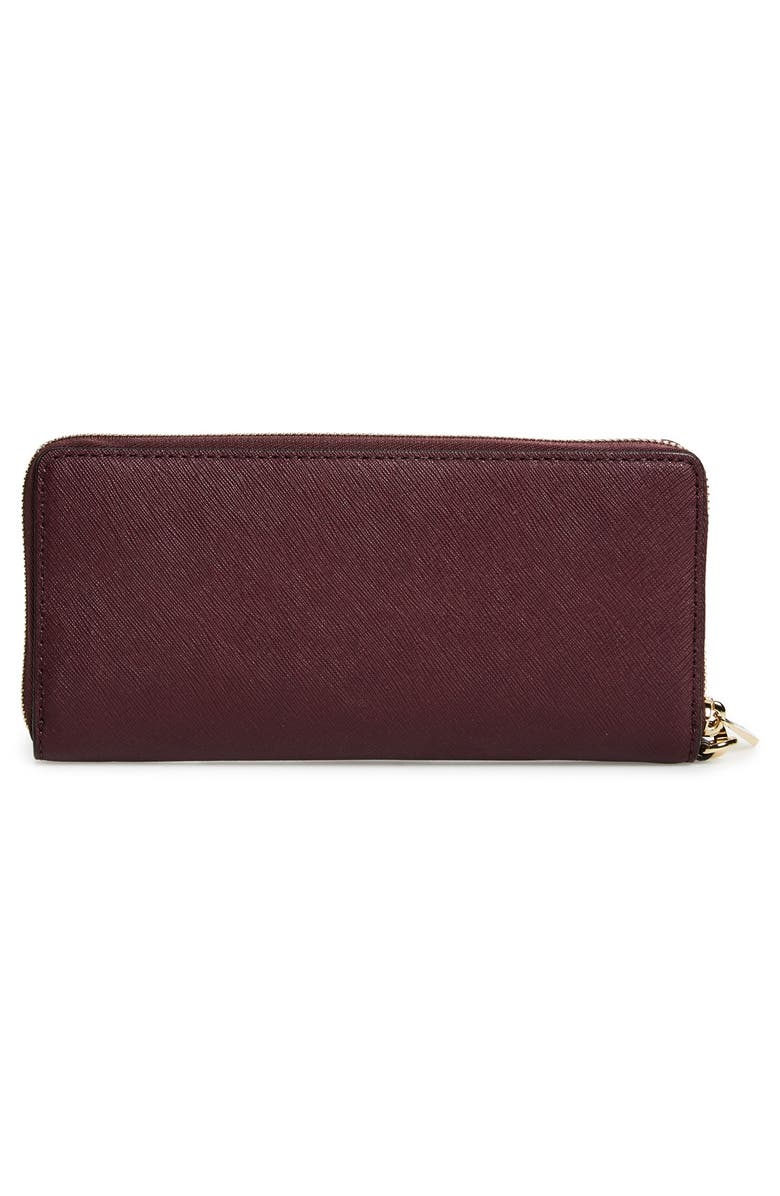 MICHAEL Michael Kors 'Jet Set' Leather Travel Wallet, Alternate, color, Plum/ Gold
