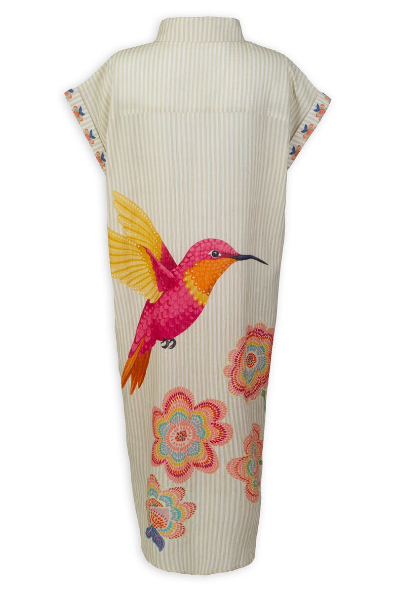 Hummingbird Floral Kaftan, Alternate, color, NATURAL