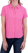 Lucky Brand Short Sleeve Cotton Gauze Button-Up Shirt