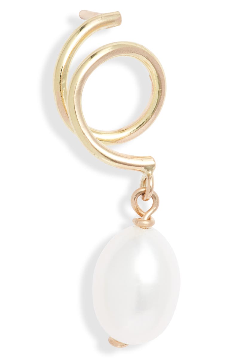 Poppy Finch Cultured Pearl Spiral Drop Earrings, Alternate, color, 