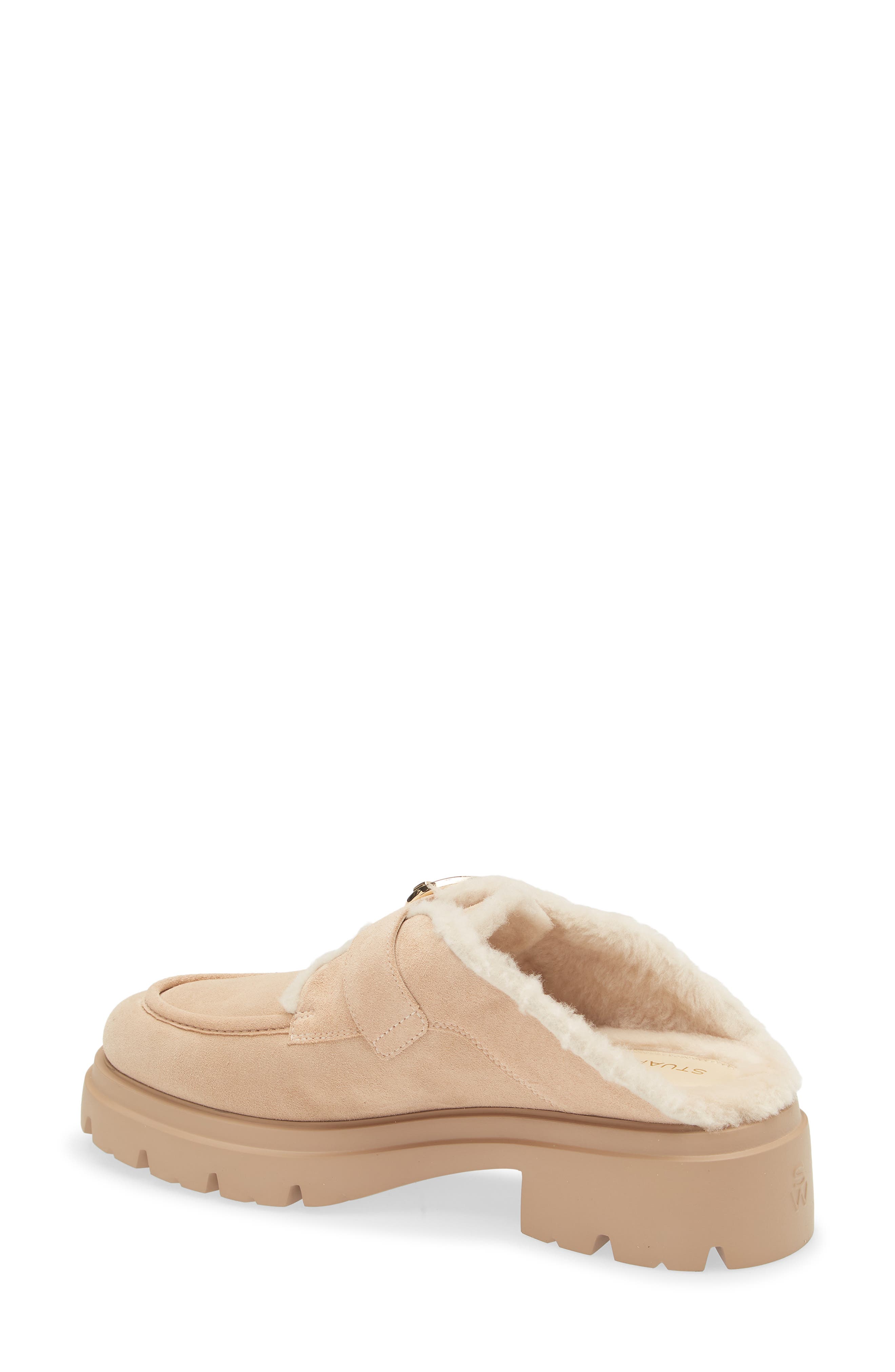 Stuart Weitzman Benni Genuine Shearling Mule, Alternate, color, Adobe/ Vanilla