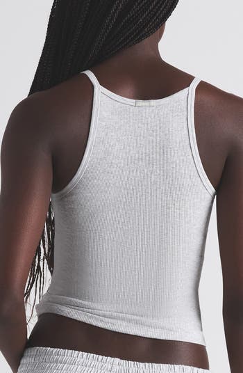 Stretch Cotton Rib Scoop Tank