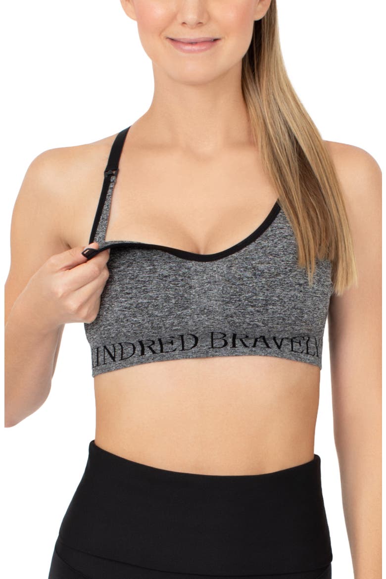 Sublime Nursing Sports Bra - Fits Sizes 30B-40D, Alternate, color, GREY HEATHER