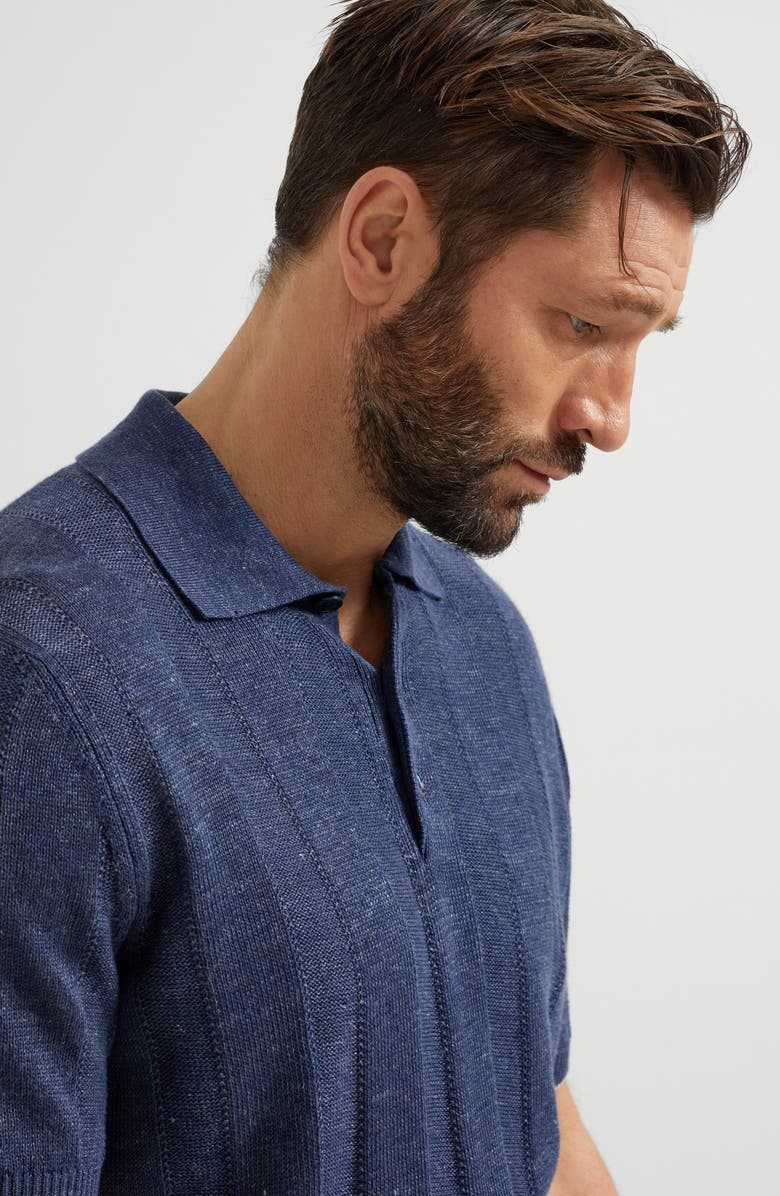 Brunello Cucinelli Rib knit polo, Alternate, color, 