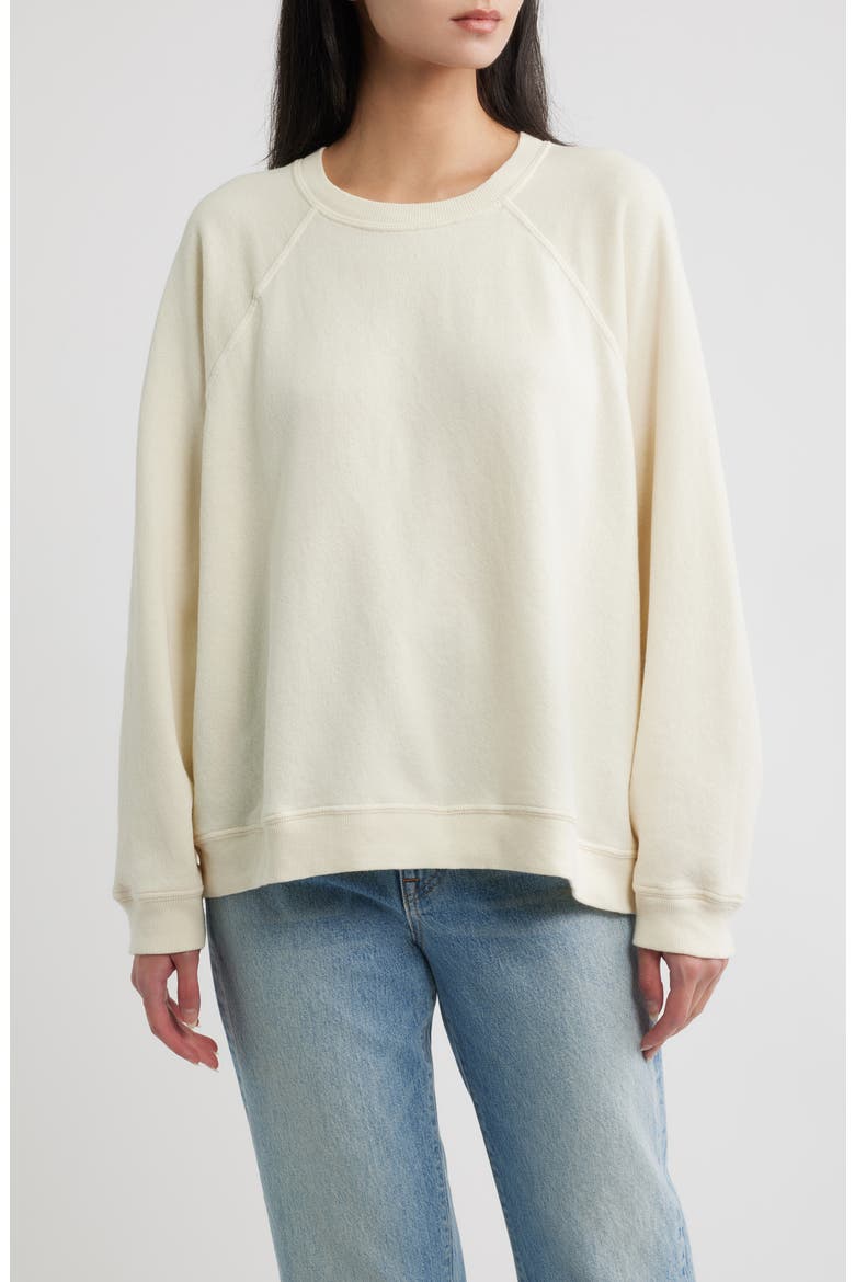 The Rehearsal Cotton Sweatshirt, Main, color, WASHED WHITE