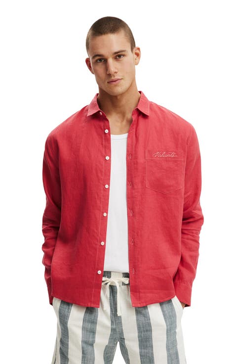 Men's Relaxed Linen Long Sleeve Shirt
