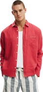 Cotton On Men's Relaxed Linen Long Sleeve Shirt