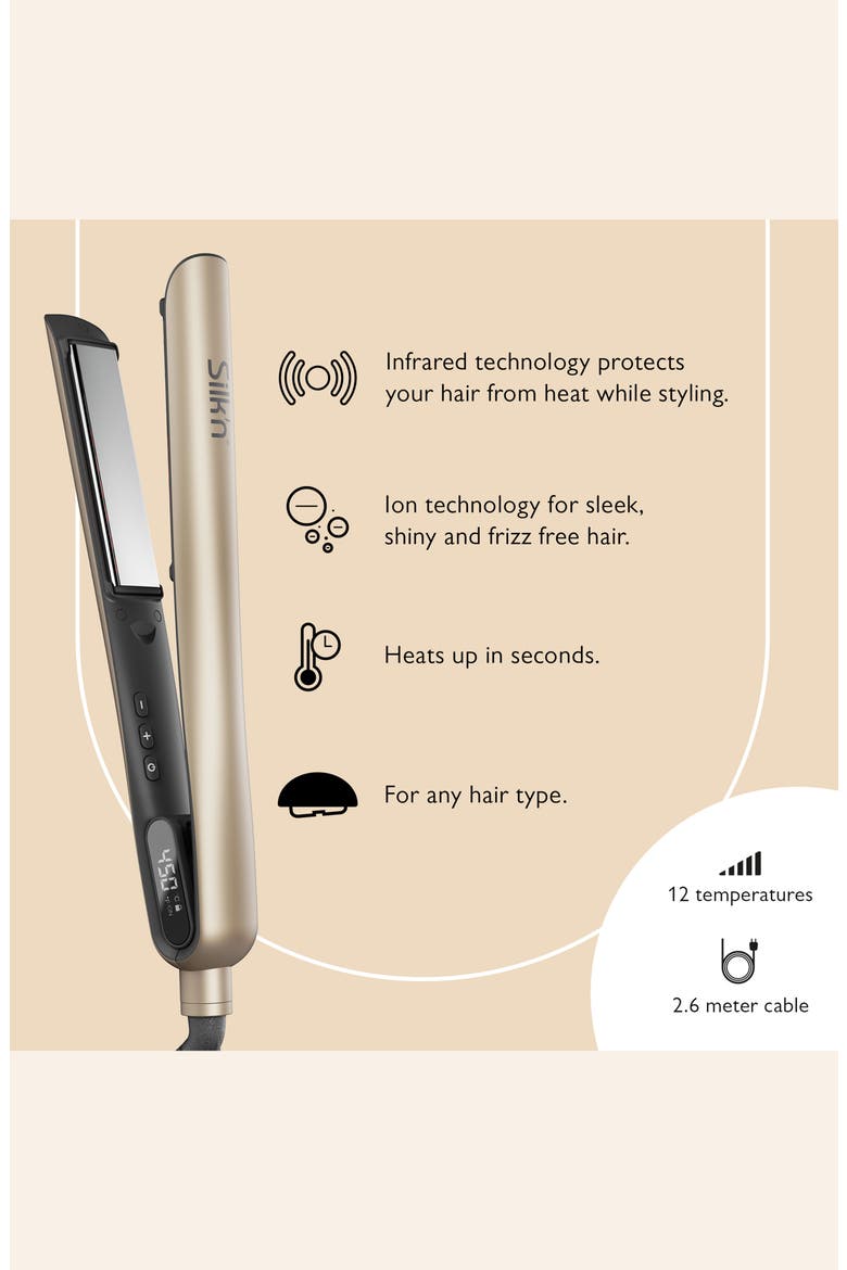 SilkyStraight Infrared Hair Straightener, Alternate, color, GOLD