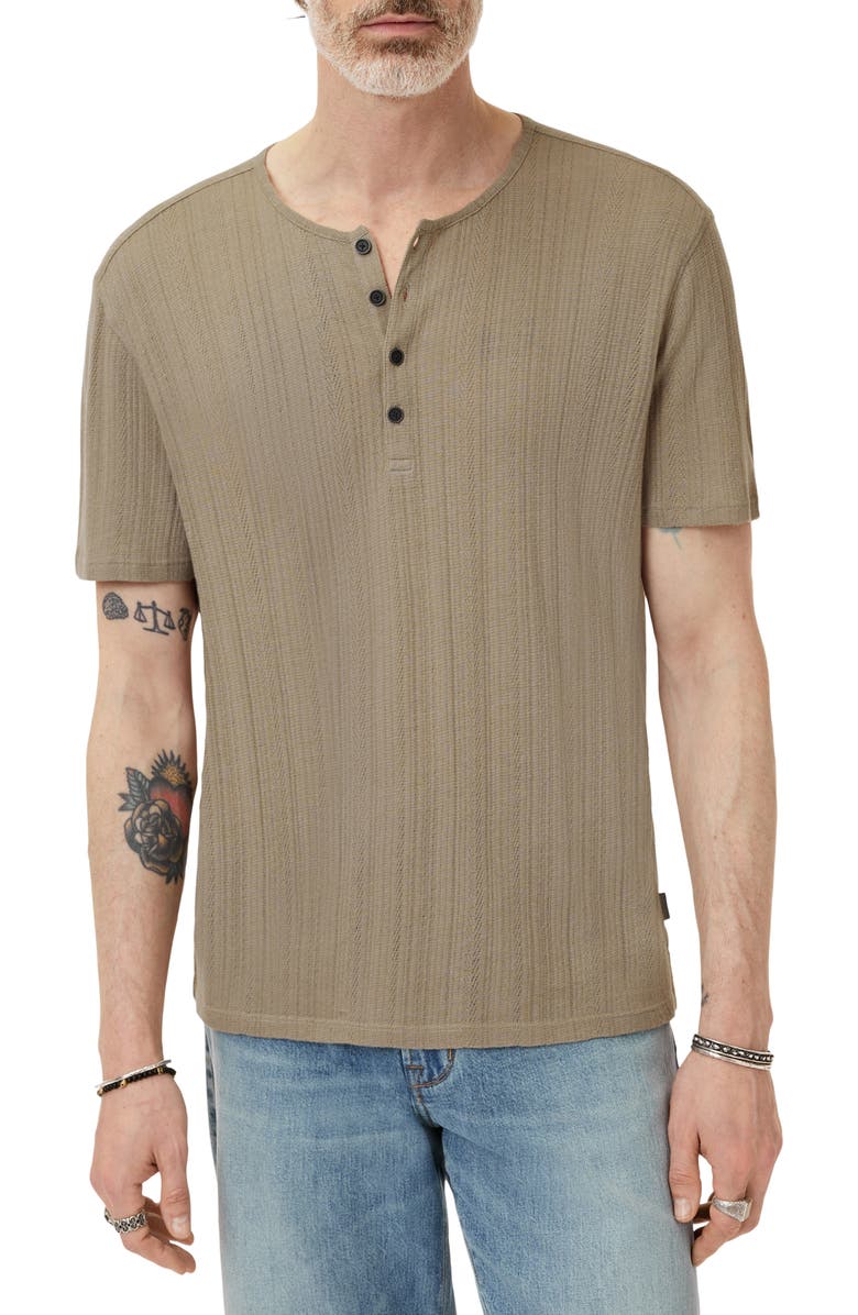 John Varvatos Ciel Variegated Rib Henley, Main, color, Spruce
