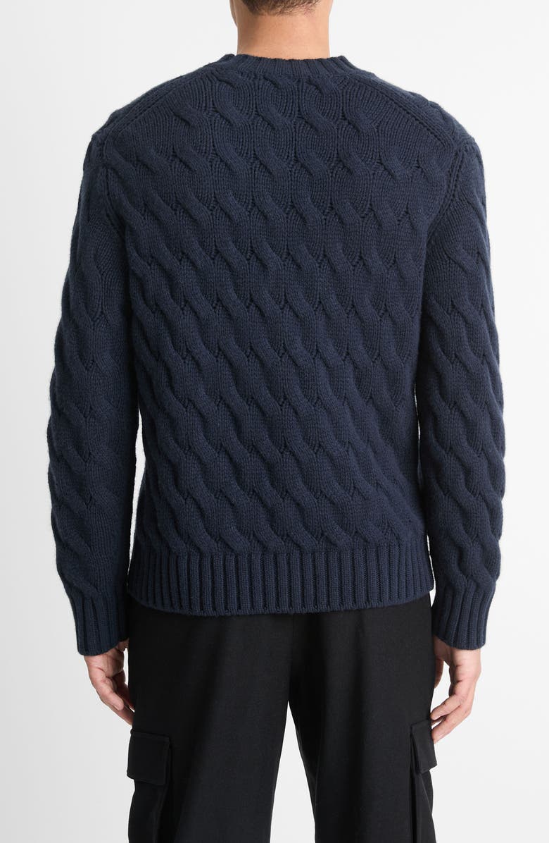 Vince Cable Stitch Crewneck Wool Sweater, Alternate, color,