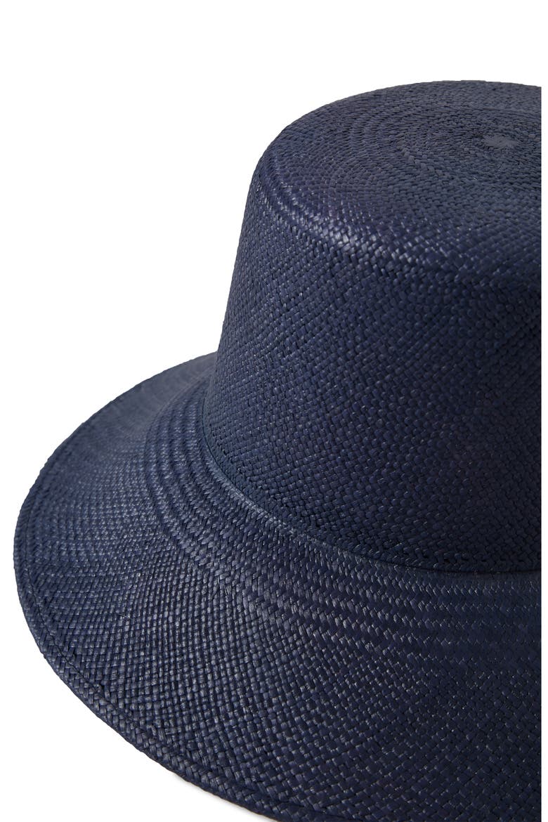 Lopez Panama Straw Bucket Hat, Alternate, color, NAVY
