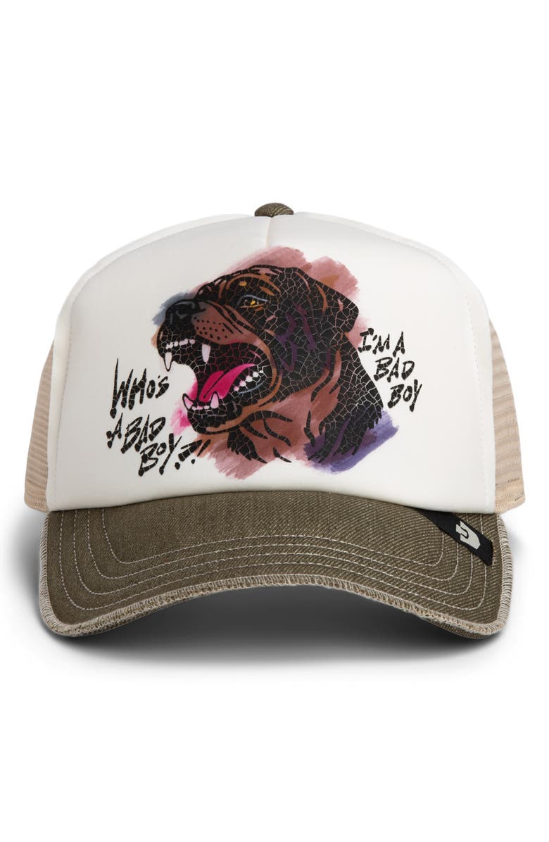 Goorin Bros. Bad Boy Disruption Snapback Trucker Hat, Alternate, color, Biscuit