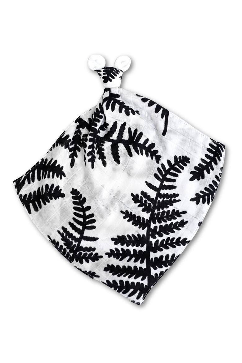 Fern Print Sensory Lovey, Main, color, BLACK AND WHITE