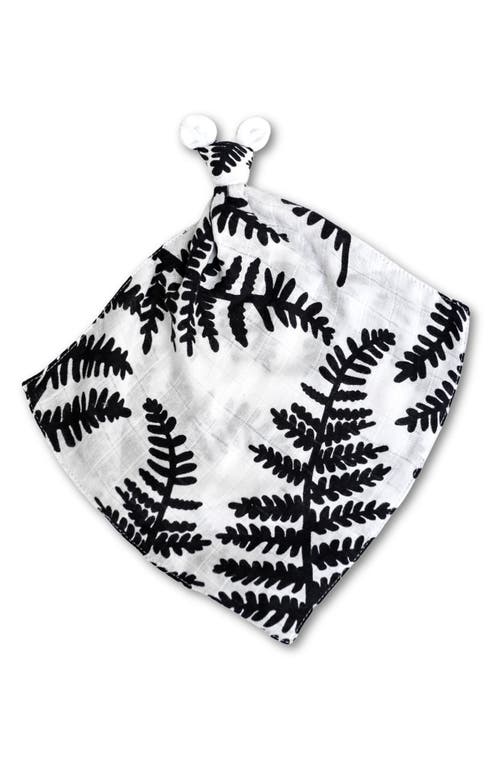 Etta Loves Fern Print Sensory Lovey In Black And White