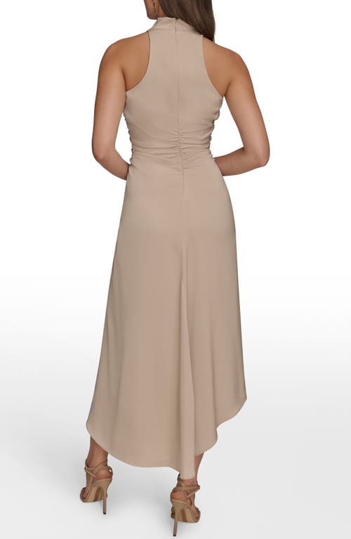 Donna Karan New York Satin Cowl Neck Midi Dress In Neutral