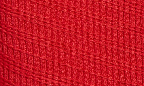 Balmain Button Detail Rib Cardigan In Bright Red