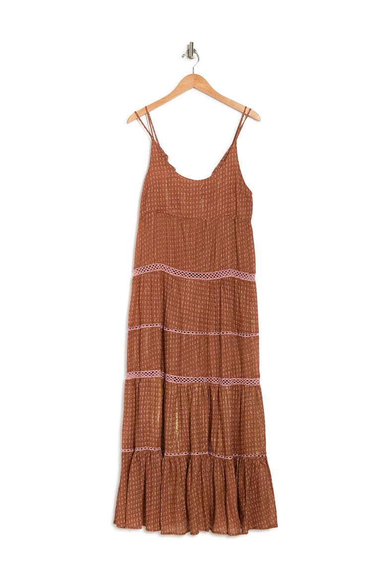 Midnight Dance Maxi Slip Dress, Alternate, color, TERRACOTTA