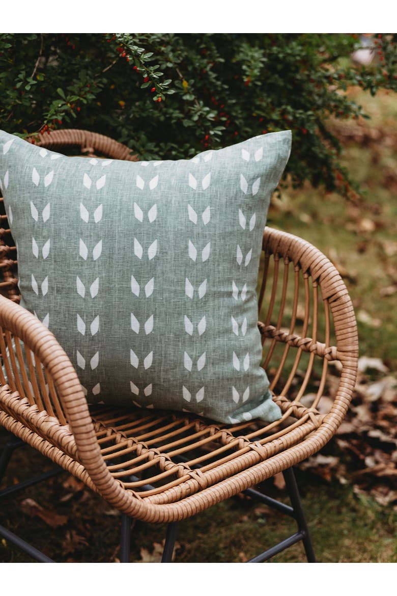 Terra Pure Linen Throw Pillow Cover, Alternate, color, Sage Green