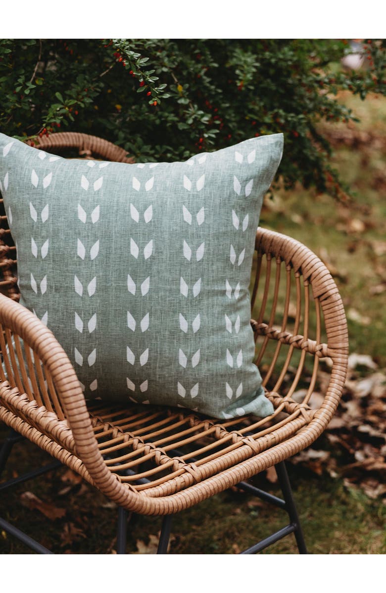 Banyan & Birch Terra Pure Linen Throw Pillow Cover, Alternate, color, Sage Green