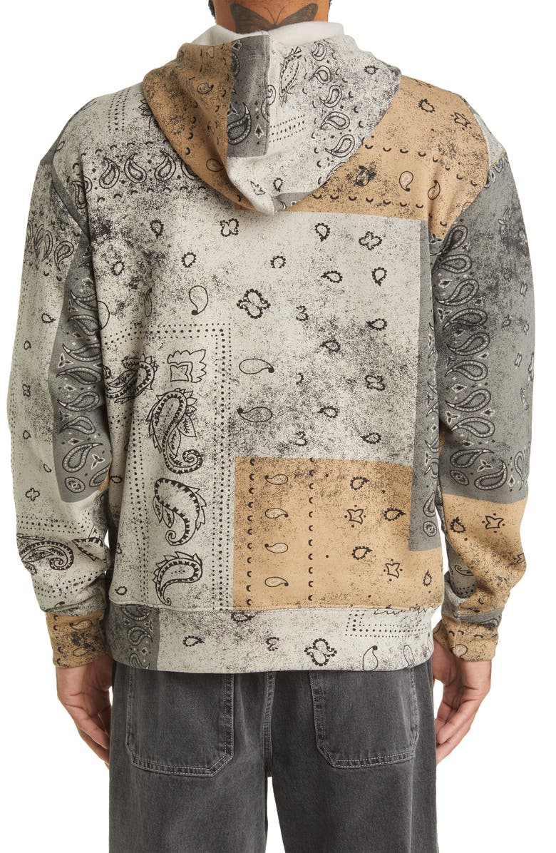 BP. Men's Oversize Bandana Print Fleece Hoodie, Alternate, color, 