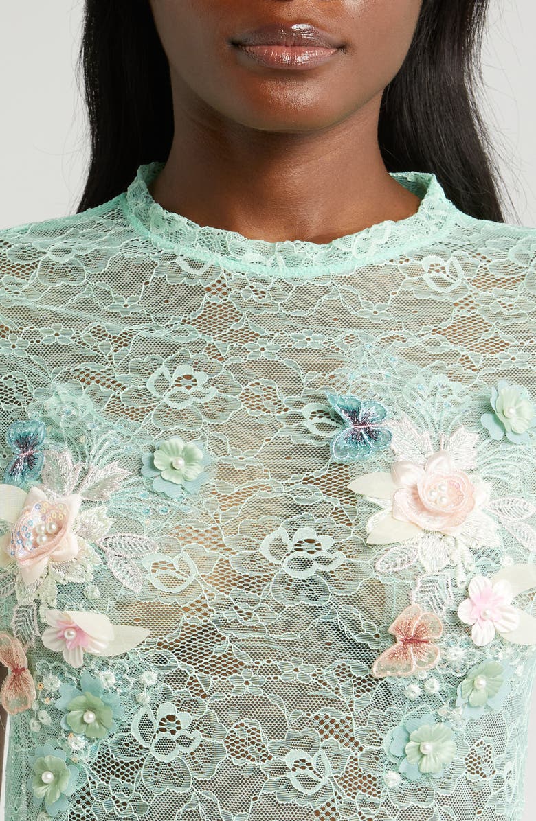 KILO BRAVA Floral Appliqué Lace Nightgown, Alternate, color, 