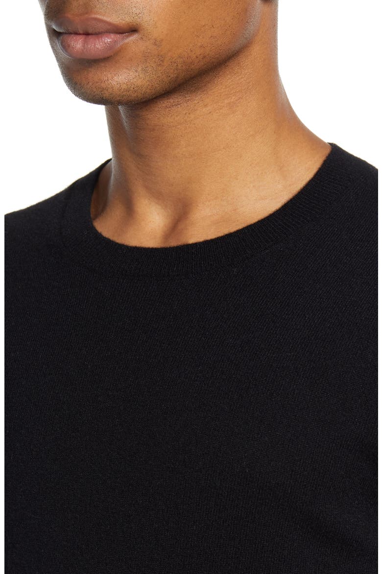 Cashmere Crewneck Sweater, Alternate, color, BLACK
