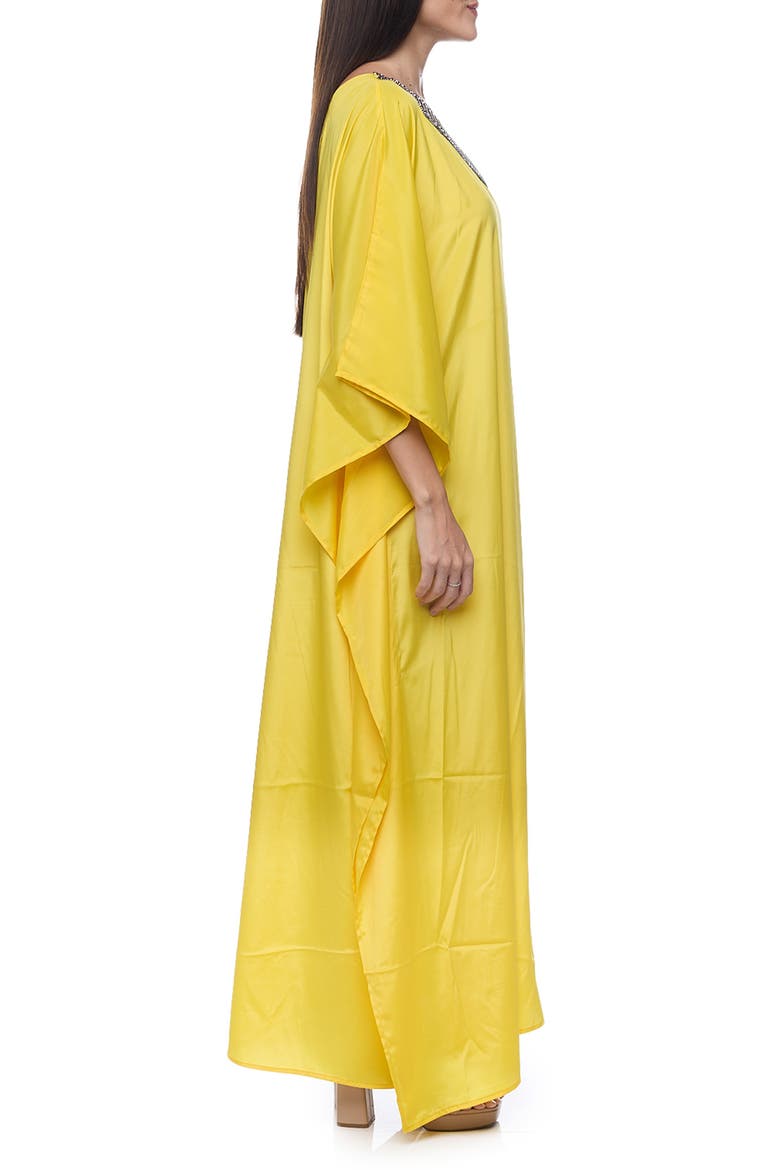 Embellished One-Shoulder Dress, Alternate, color, YELLOW