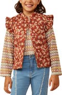 Hayden Girls Kids' Floral Ruffle Corduroy Vest
