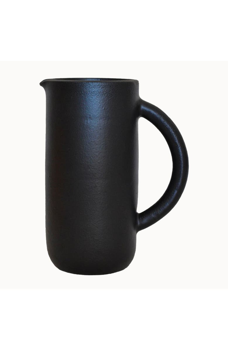 Apartment F Handcrafted Ceramic Pitcher, Main, color, Black