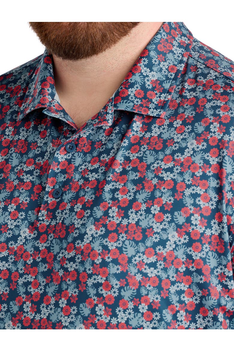 Big & Tall Island Floral Americana Polo Shirt, Alternate, color, MULTI