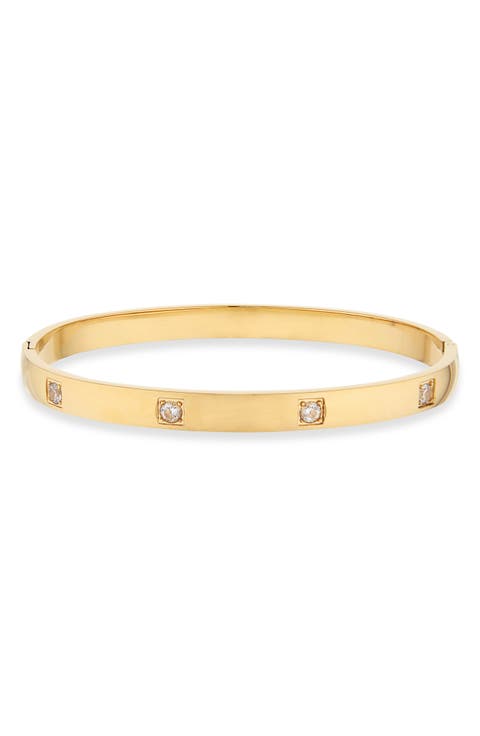 Demi Fine Cubic Zirconia Station Bangle Bracelet