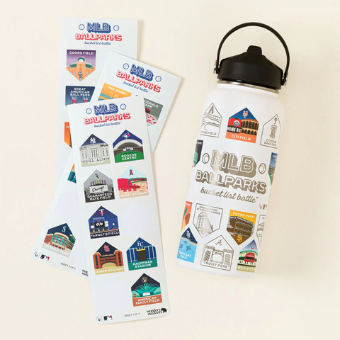 MLB Ballparks Bucket List Water Bottle by Wondery