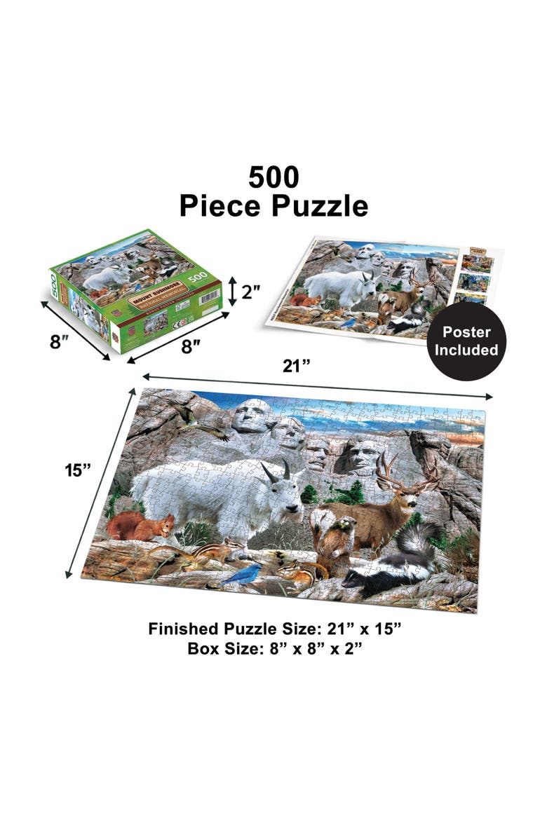 Mount Rushmore 500 Piece Jigsaw Puzzle, Alternate, color, Multicolor