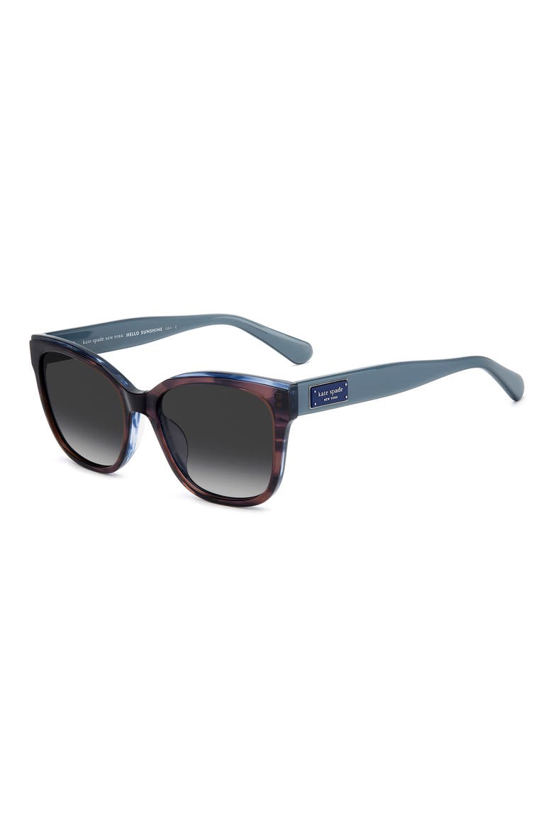 fatimah 55mm gradient polarized rectangular sunglasses, Alternate, color, BLUE RED STRIPED MULTI/ GREY