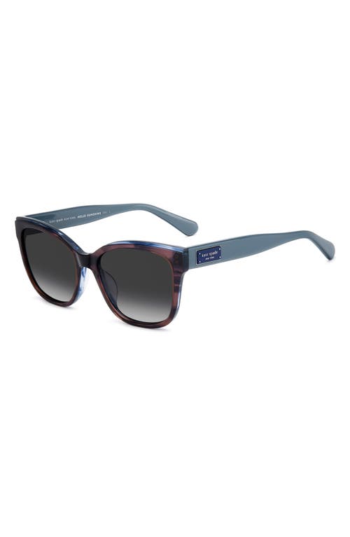 Kate Spade New York Fatimah 55mm Gradient Polarized Rectangular Sunglasses In Gray