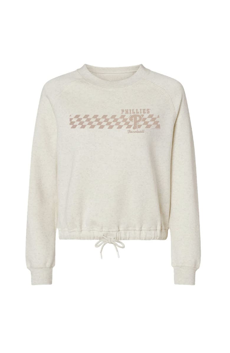 SOFT AS A GRAPE Women's Soft as a Grape Natural Philadelphia Phillies Tonal Checkered Sweatshirt, Alternate, color, Natural