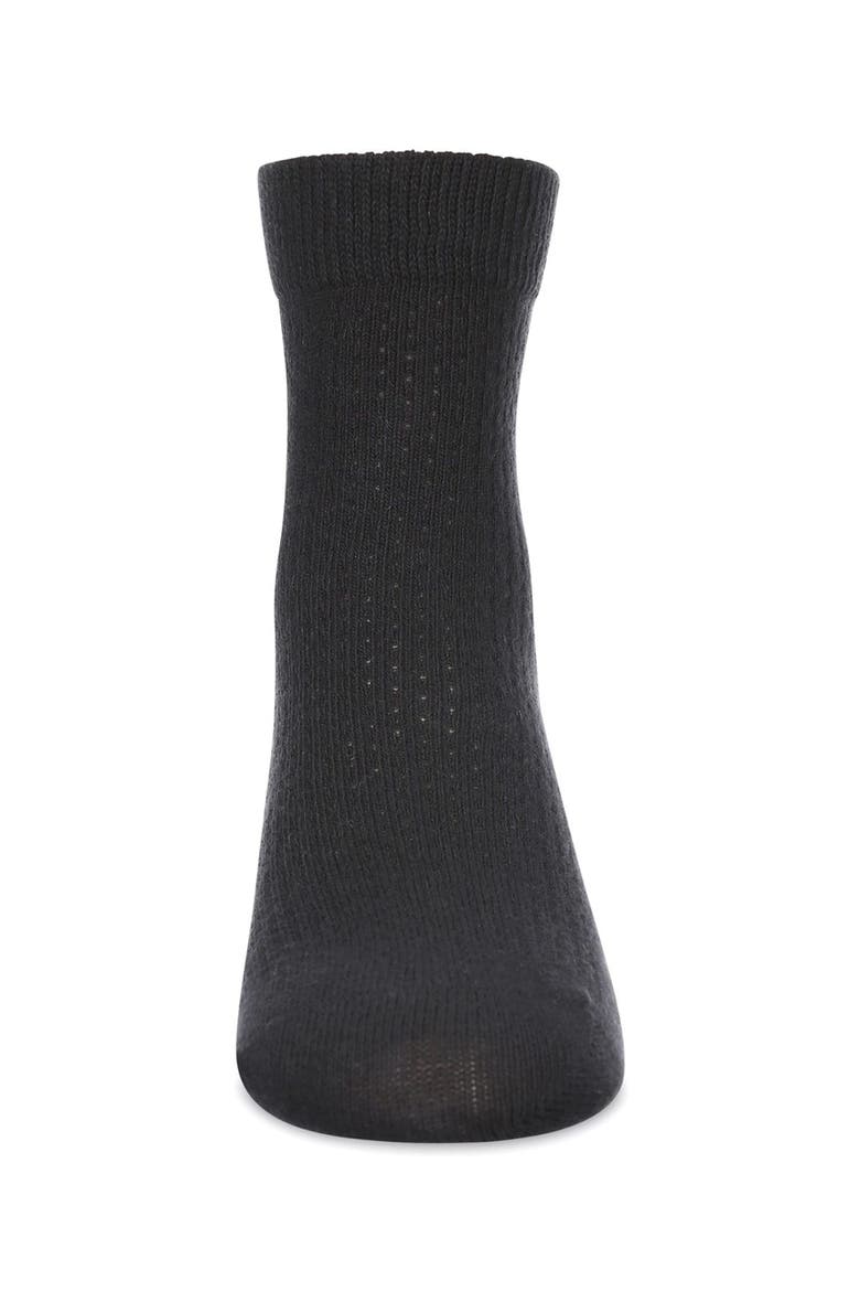 Pointelle Dot Anklet Socks, Alternate, color, Black
