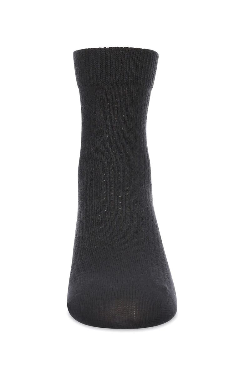 MeMoi Pointelle Dot Anklet Socks, Alternate, color, Black