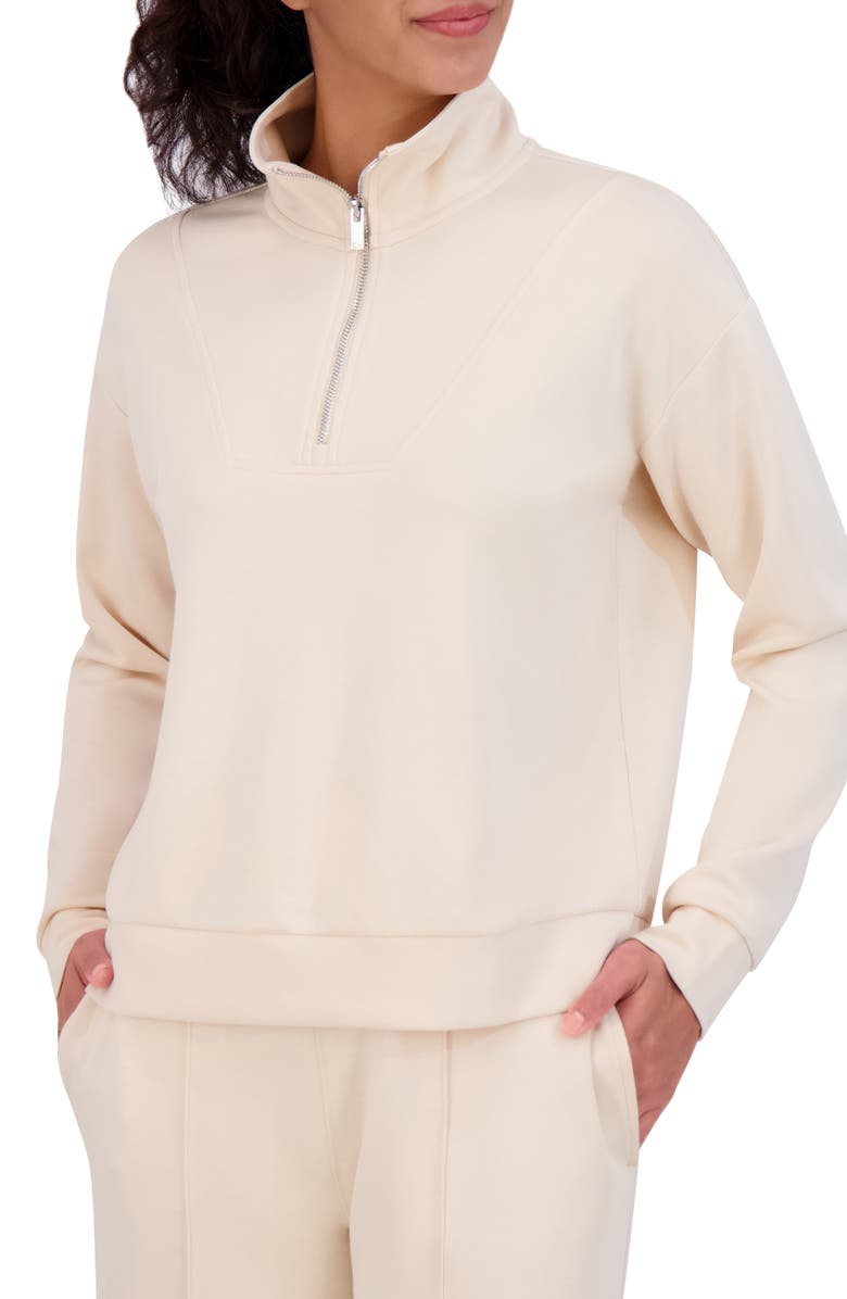 SAGE COLLECTIVE Scuba Knit Half Zip Pullover, Alternate, color,