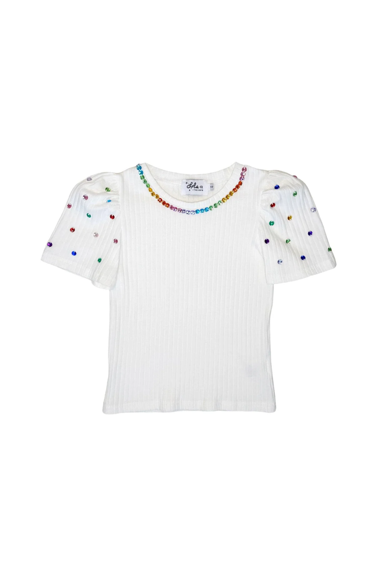 Queen Gem Short Sleeve Tee, Main, color, White