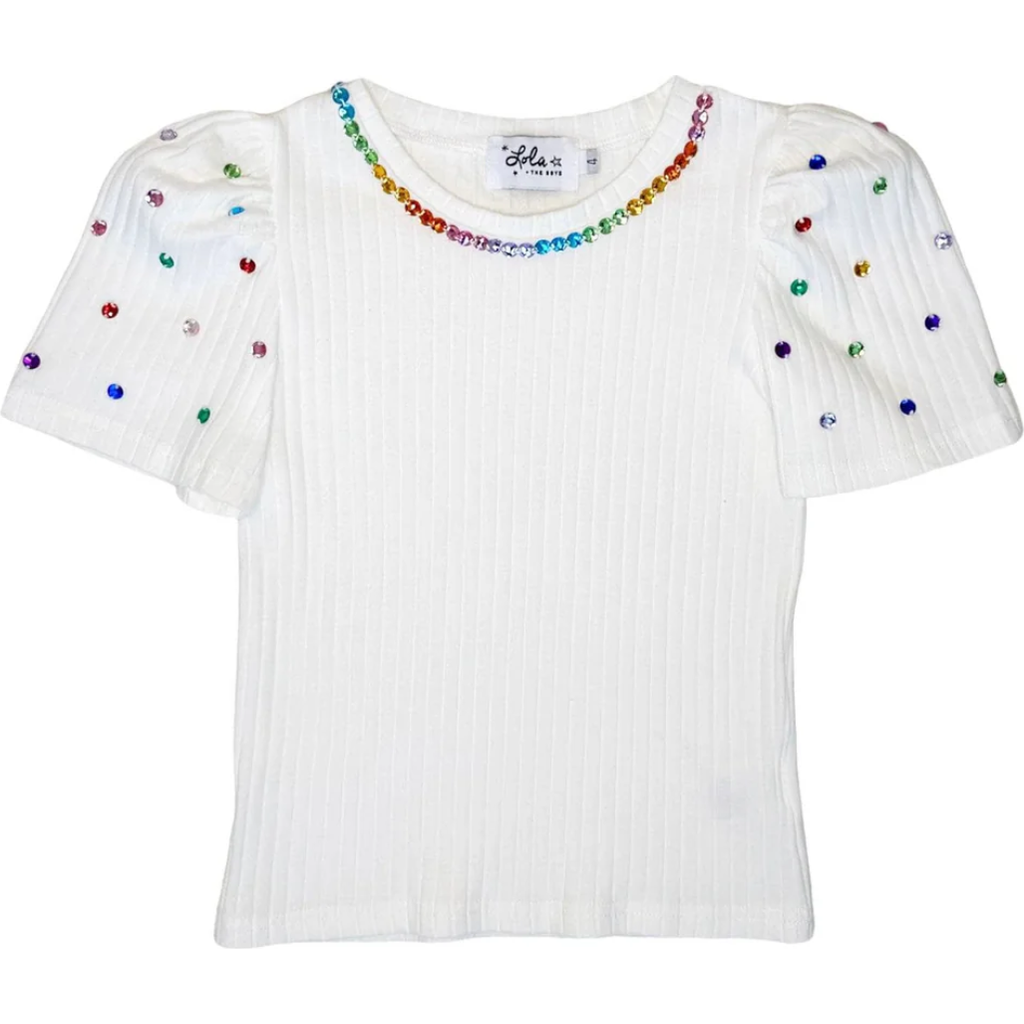 Shop Lola + The Boys Queen Gem Short Sleeve Tee