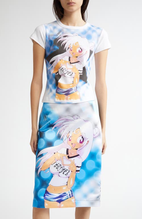 Ashley Williams Manga Poster Baby Tee in Blue 