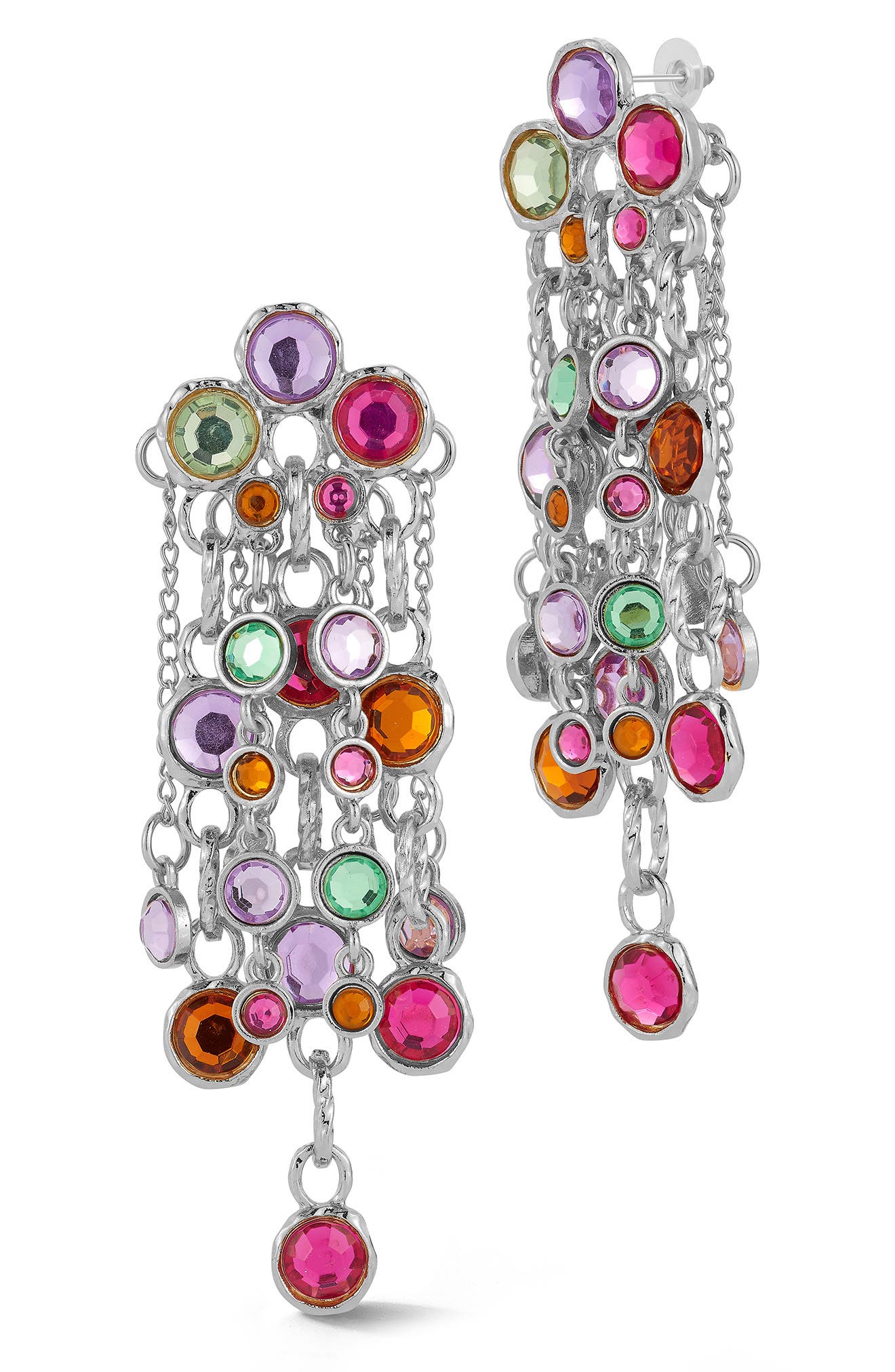 SPHERA MILANO Crystal Chain Drop Statement Earrings