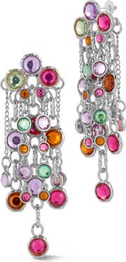 SPHERA MILANO Crystal Chain Drop Statement Earrings