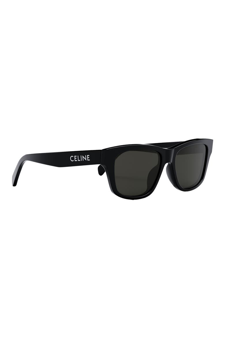 55mm Rectangular Sunglasses, Alternate, color, BLACK